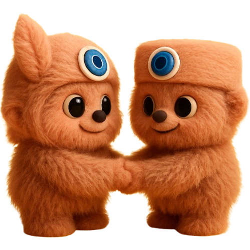 Habibi and Habibti plush toys clicking together